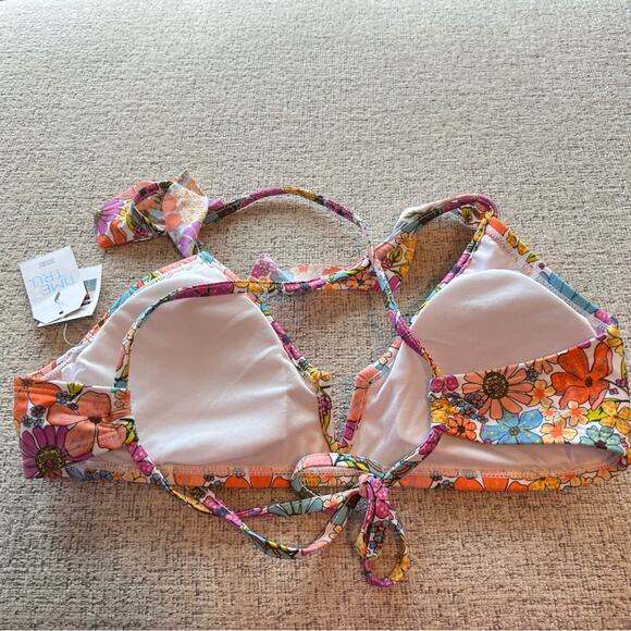 NWT Time and Tru Floral Ruffle Bikini Top Size Medium / 8 - 10 - Picture 2 of 10